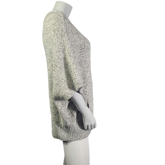 Lou & Grey Poncho Dolman Batwing Marled Sweater - Layering Cream & Grey Sz. XS/S - Picture 3 of 9